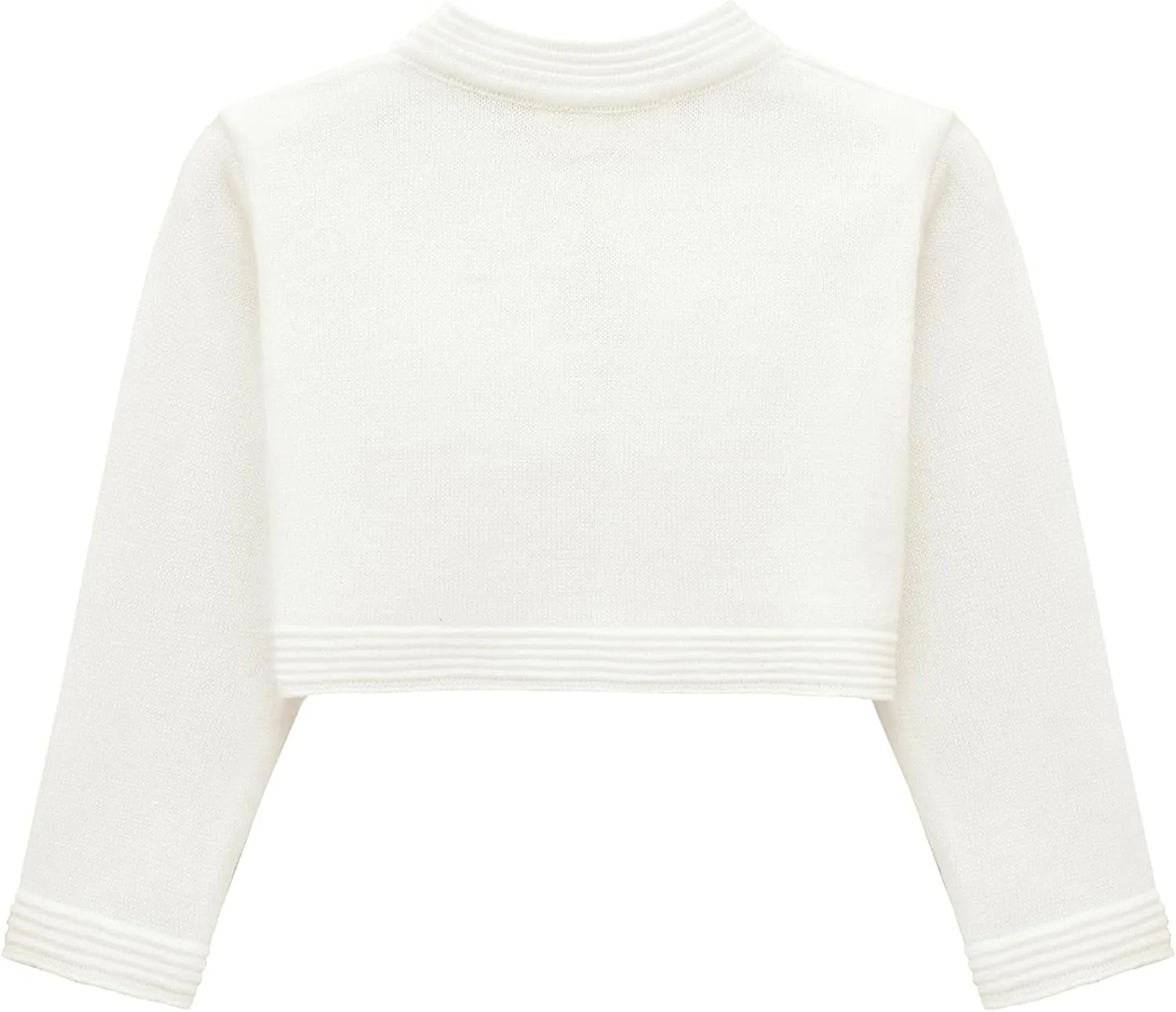 Lilax Baby Girls' Knit Long Sleeve Sweater, Bowknot Closure Bolero Cardigan