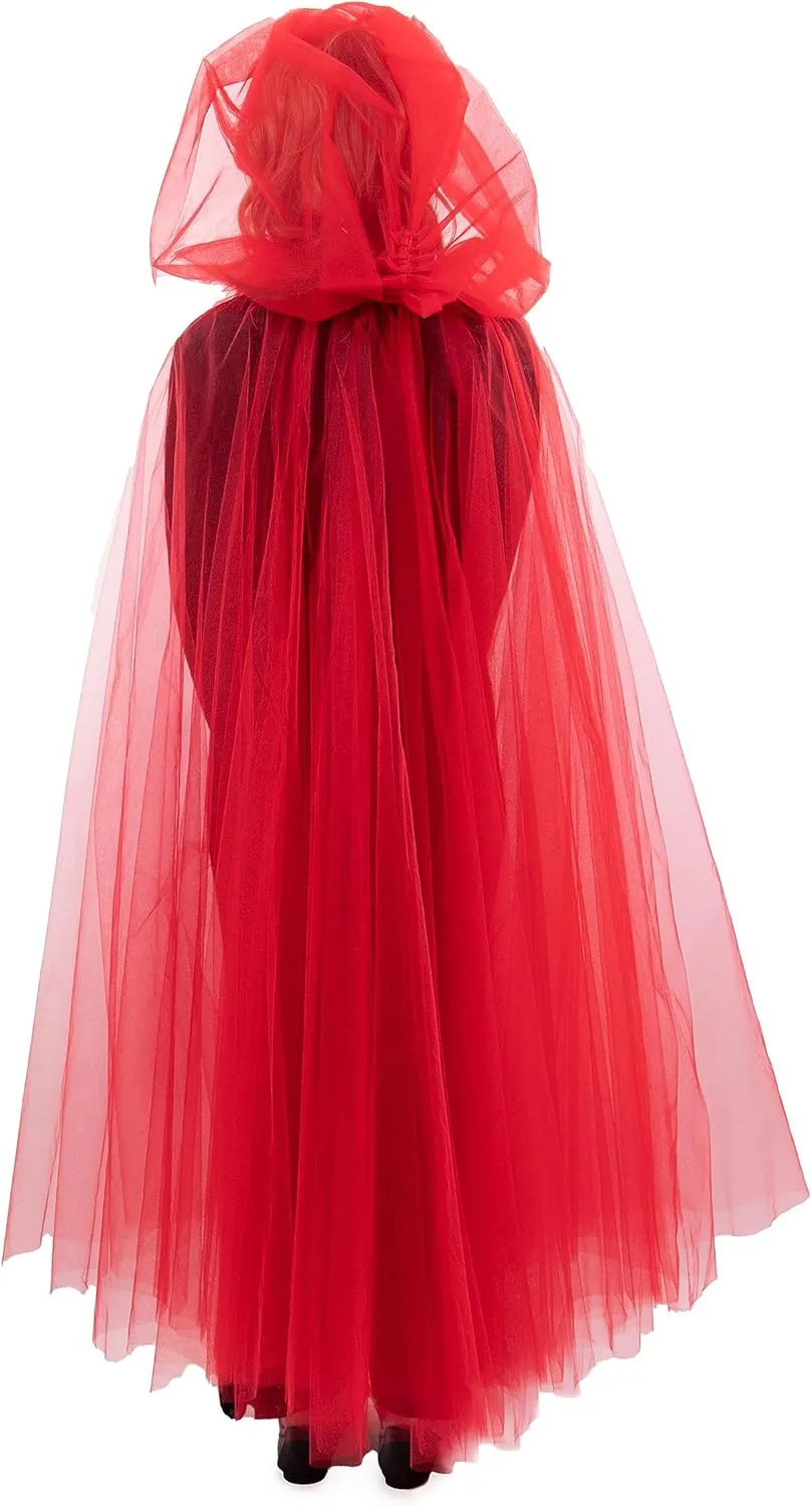 Little Adventures Adult Tulle See-through Hooded Cloak Cape - Fashion Cosplay Party Costume