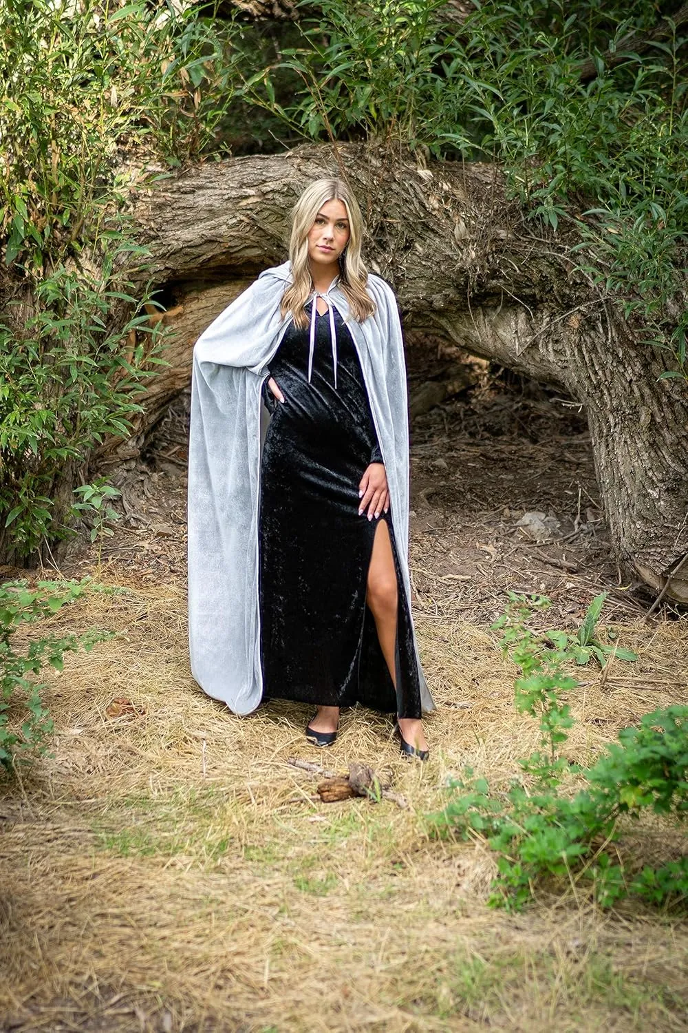 Little Adventures Adult Velvet Hooded Cloak Cape - Machine Washable Durable Cosplay Party Costume