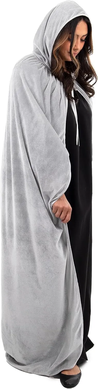 Little Adventures Adult Velvet Hooded Cloak Cape - Machine Washable Durable Cosplay Party Costume