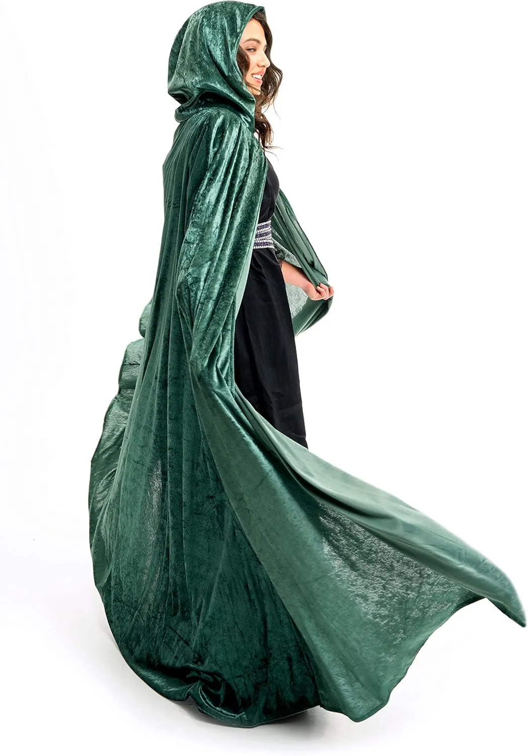 Little Adventures Deluxe Velvet Adult Cloak Cape with Lined Hood - Machine Washable Durable Cosplay Party Costume