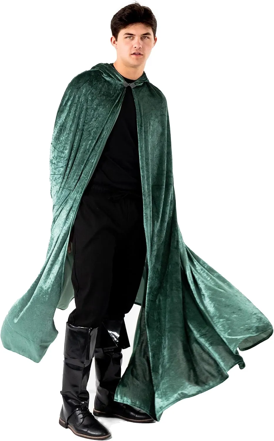 Little Adventures Deluxe Velvet Adult Cloak Cape with Lined Hood - Machine Washable Durable Cosplay Party Costume