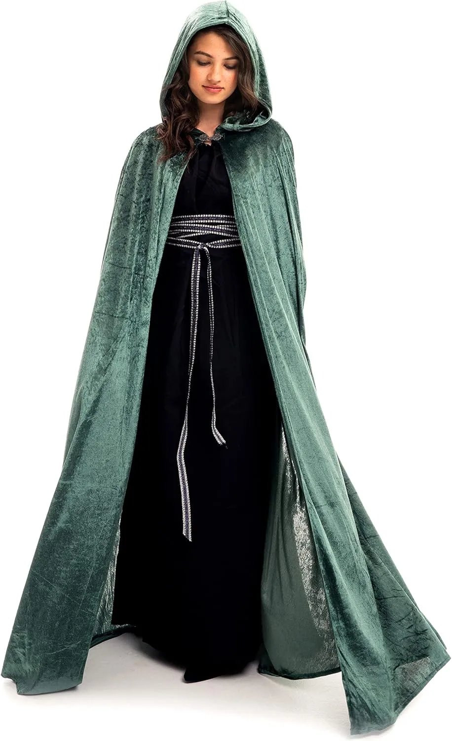 Little Adventures Deluxe Velvet Adult Cloak Cape with Lined Hood - Machine Washable Durable Cosplay Party Costume