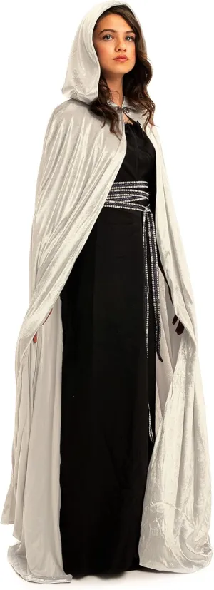 Little Adventures Deluxe Velvet Adult Cloak Cape with Lined Hood - Machine Washable Durable Cosplay Party Costume
