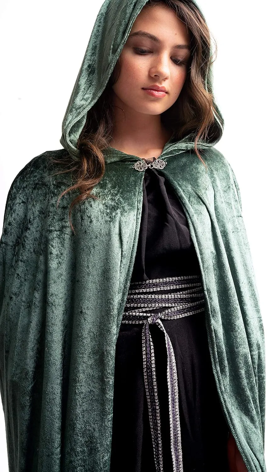 Little Adventures Deluxe Velvet Adult Cloak Cape with Lined Hood - Machine Washable Durable Cosplay Party Costume