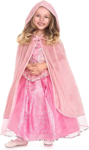 Little Adventures Traditional Hooded Princess Cloaks (Pink, L/XL Age 5-9) - Machine Washable Child Pretend Play and Party Dress-up with No Glitter