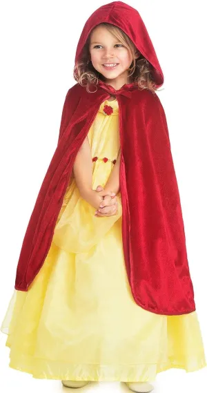 Little Adventures Traditional Hooded Princess Cloaks (Red, S/M Age 1-5) - Machine Washable Child Pretend Play and Party Dress-up with No Glitter