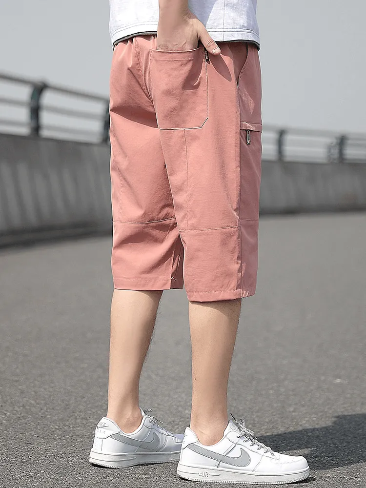 Loose Breathable Drawstring Calf-Length Shorts for Men - SF1351