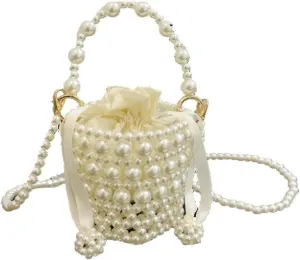 Luxury Pearl Bag Chain Bag Purse Bags, Artificial Pearl Clutch Crossbody Handmade Bags Evening Bags for Party Wedding Bridal Party Travel Prom 07
