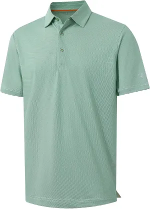 M MAELREG Golf Shirts for Men Dry fit Sports Jacquard Lightweight Performance Texture Short Sleeve Collared Polo Shirts