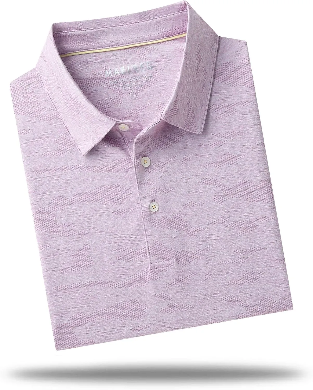 M MAELREG Golf Shirts for Men Short Sleeve Heather Jacquard Textured Stretch Moisture Wicking Performance Mens Polo Shirts