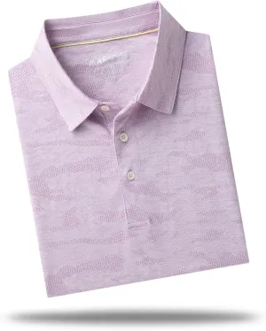 M MAELREG Golf Shirts for Men Short Sleeve Heather Jacquard Textured Stretch Moisture Wicking Performance Mens Polo Shirts