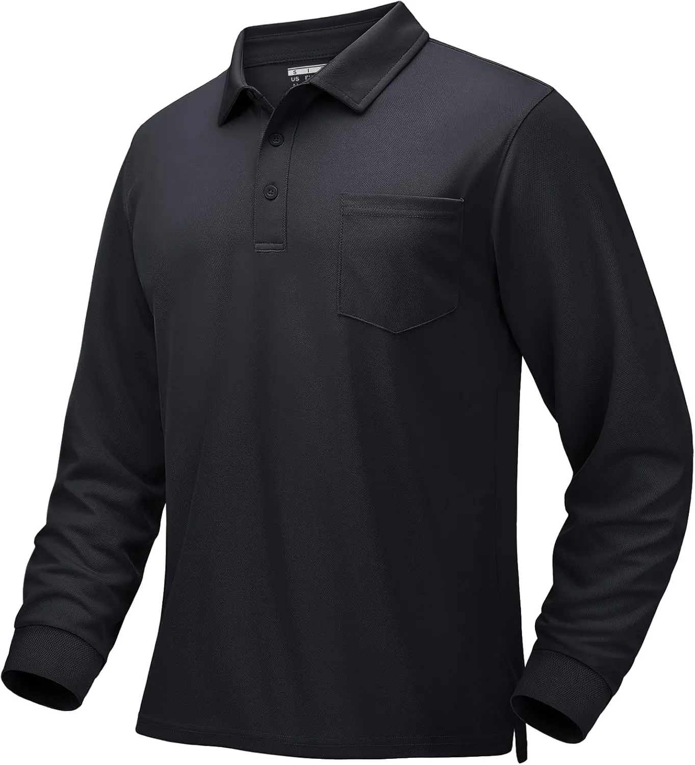 MAGCOMSEN Men's Polo Shirts with Pocket Long Sleeve Golf Quick Dry Shirts Performance Athletic Work Casual Collared Shirt