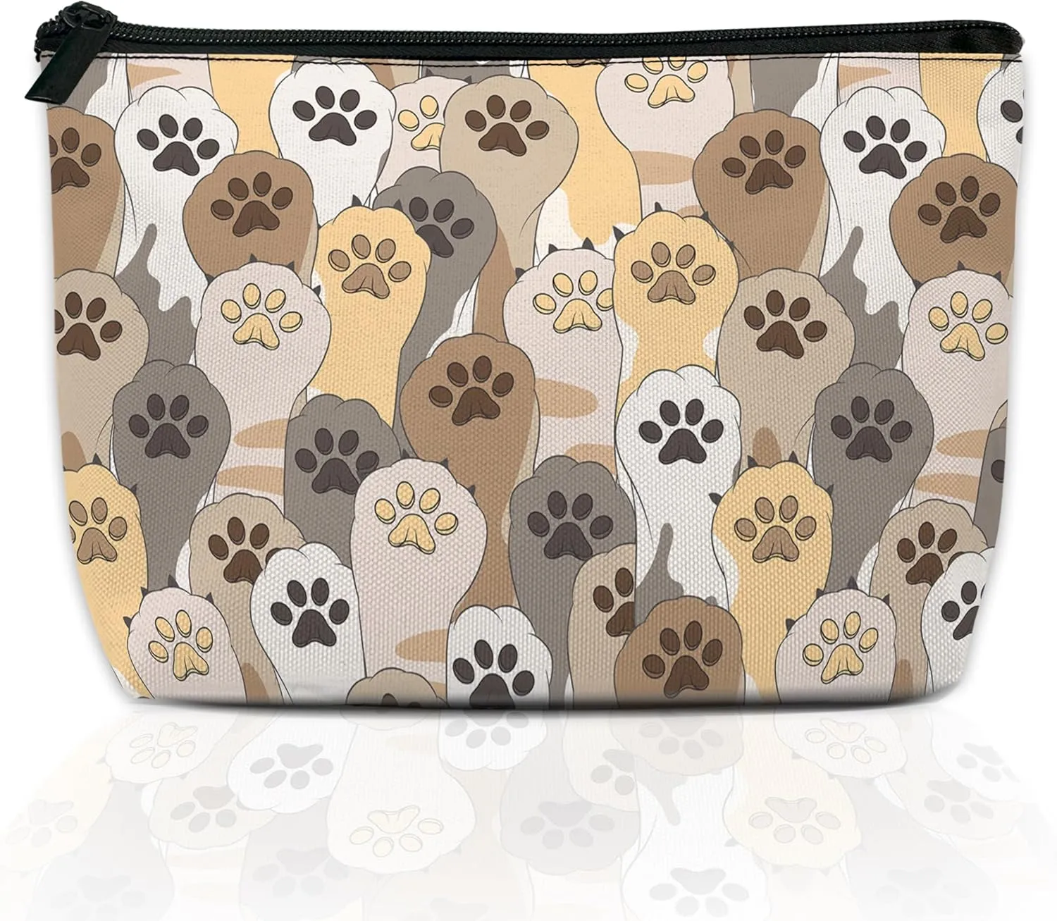 Makeup Bag for Purse, Waterproof Funny Cosmetic Bag for Women, Zipper Travel Toiletry Pouch with Cute Cat Paws Gift 9.55.9 Inch