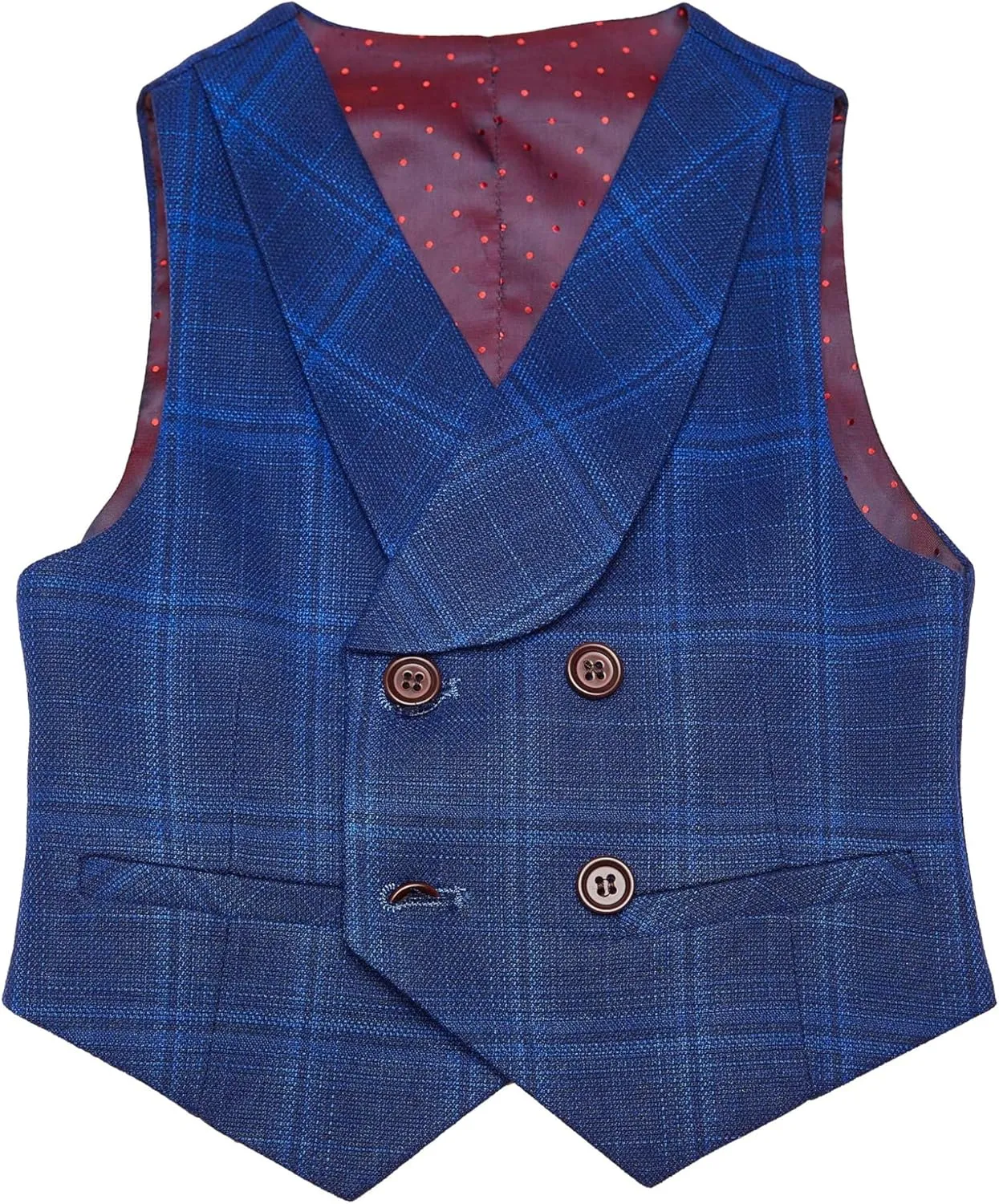 Marvelous World Boys' 5-Piece Formal Vest Suit Set, Vest, Pants, Dress Shirt, Tie and Bowtie