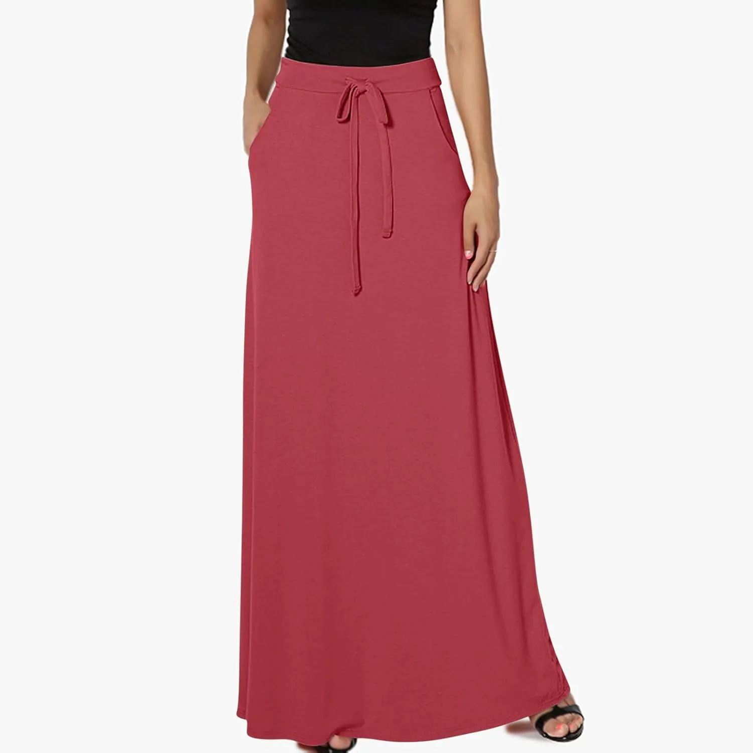 Maxi Skirt for Women 2025 Summer High Waisted Long Flare A-Line Skirt Maxi Dress Casual Long Skirt Ankle Length Skirt