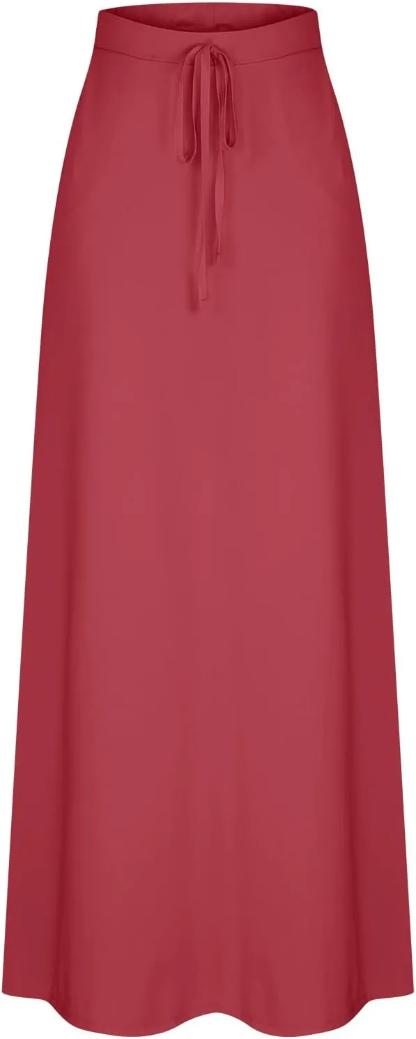 Maxi Skirt for Women 2025 Summer High Waisted Long Flare A-Line Skirt Maxi Dress Casual Long Skirt Ankle Length Skirt