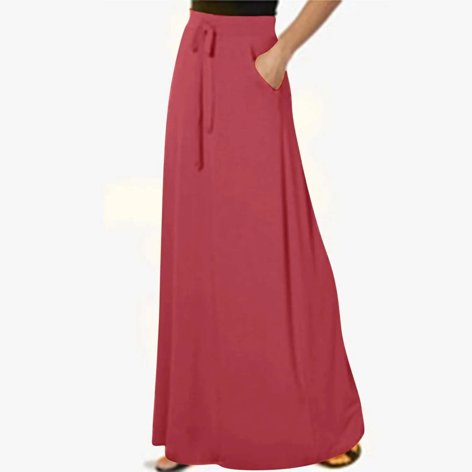 Maxi Skirt for Women 2025 Summer High Waisted Long Flare A-Line Skirt Maxi Dress Casual Long Skirt Ankle Length Skirt