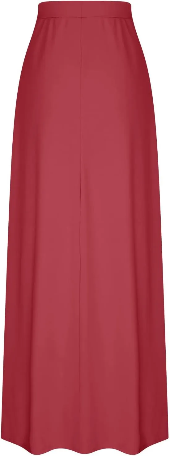 Maxi Skirt for Women 2025 Summer High Waisted Long Flare A-Line Skirt Maxi Dress Casual Long Skirt Ankle Length Skirt