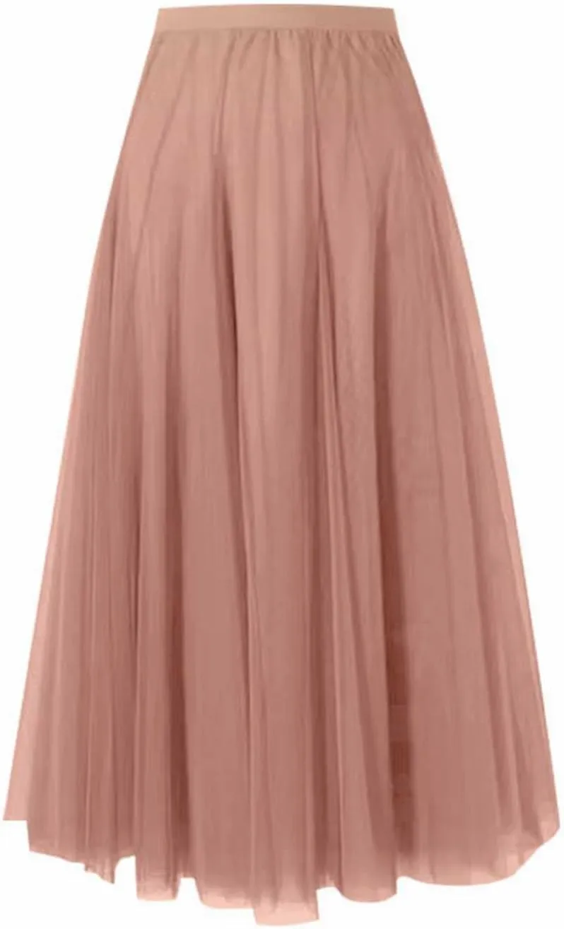 Maxi Skirts for Women Casual High Waisted Flowy Pleated A Line Midi Length Plain Skirt Trendy Cute Vacation Dress