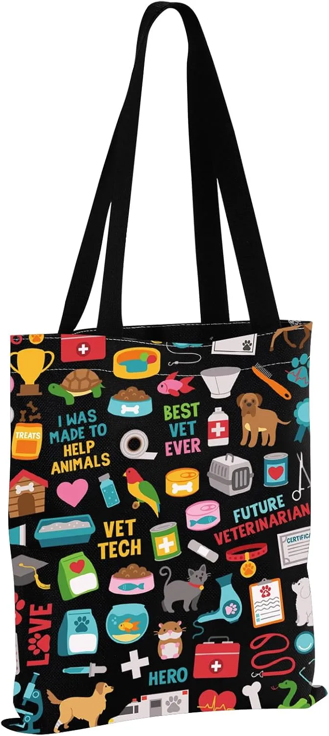 MBMSO Vet Tech Gifts Veterinary Tech Tote Bag Veterinarian Gifts for Vet Assistant Shopping Bag Vet Med Gift Vet Shoulder Bag