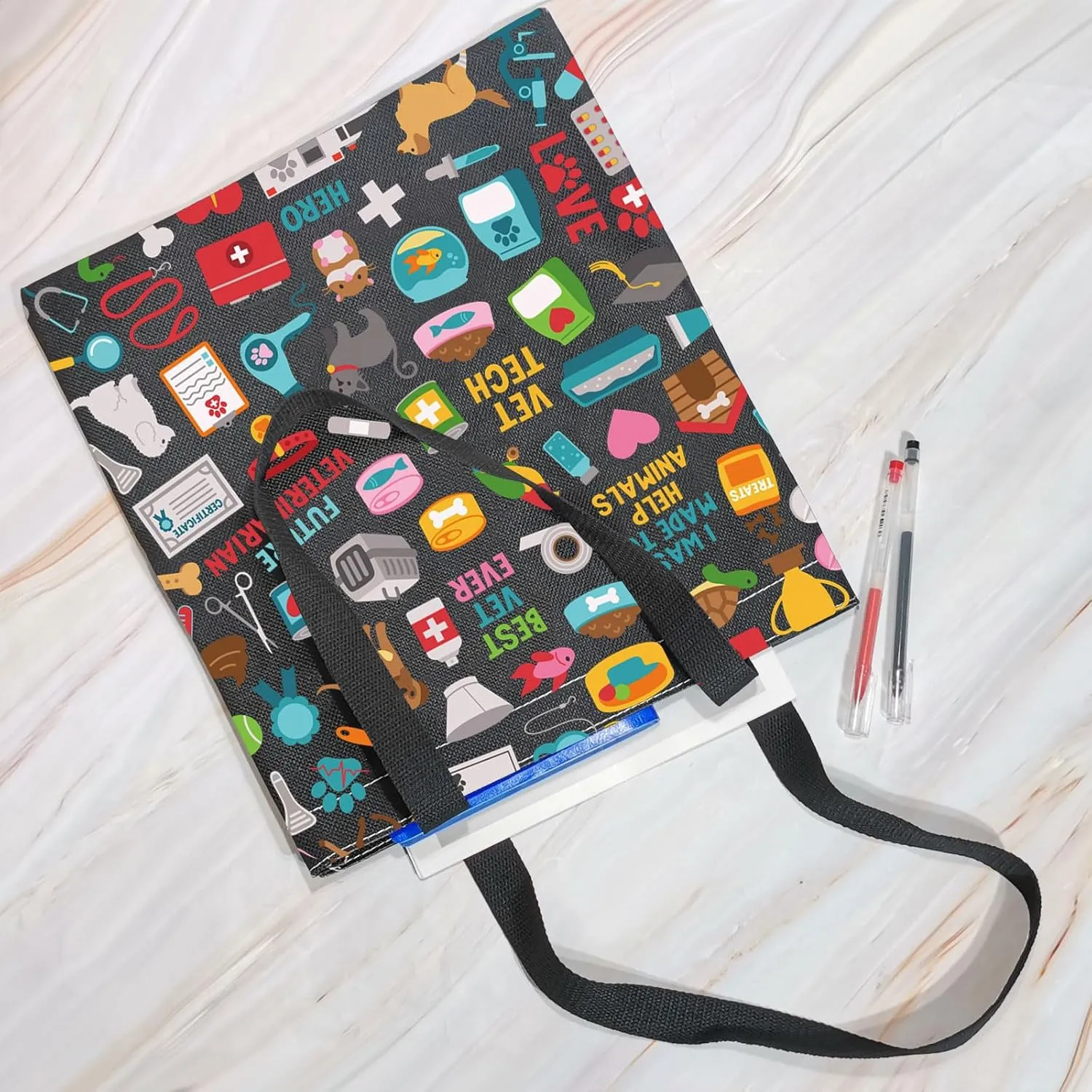 MBMSO Vet Tech Gifts Veterinary Tech Tote Bag Veterinarian Gifts for Vet Assistant Shopping Bag Vet Med Gift Vet Shoulder Bag