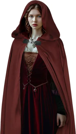Medieval Hooded Cloak Renaissance Cape for Men and Women Halloween Costume