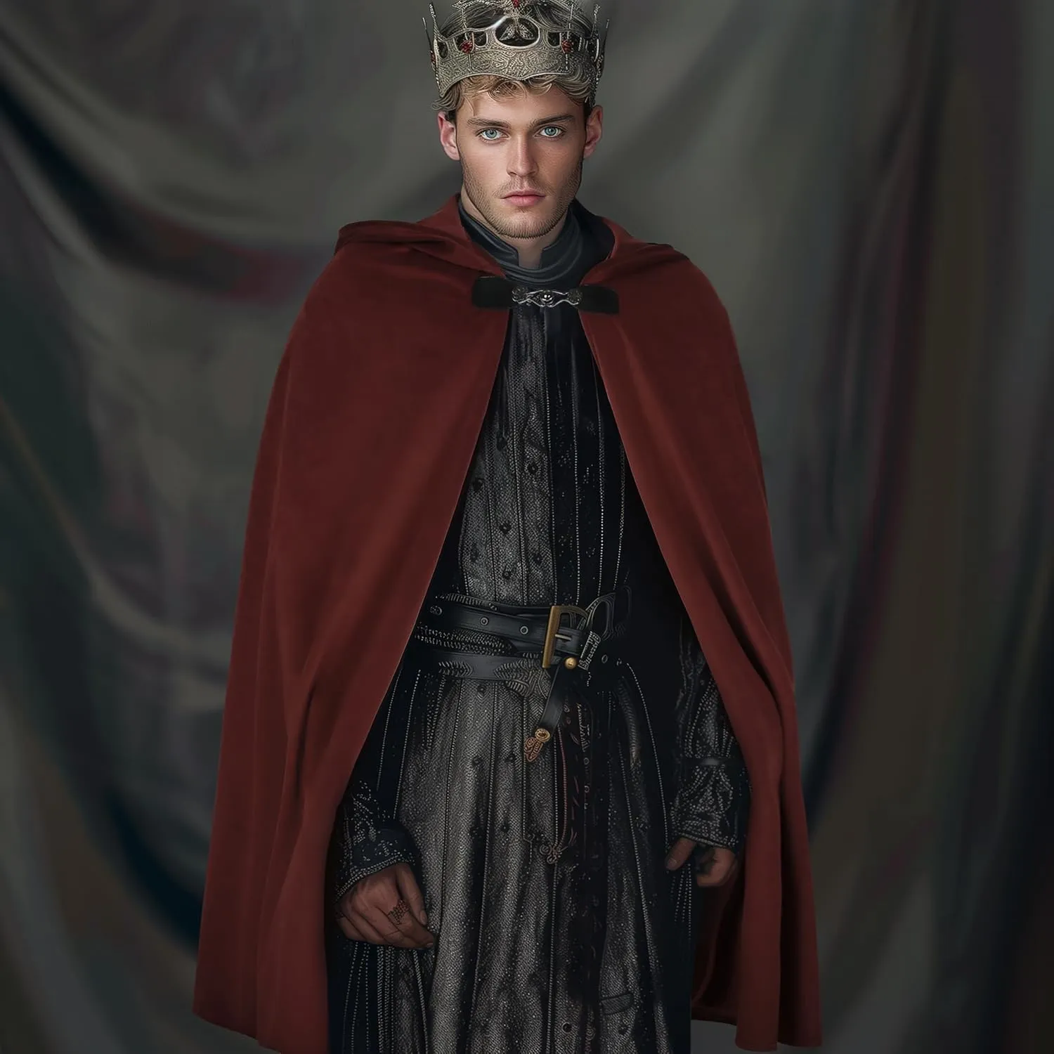 Medieval Hooded Cloak Renaissance Cape for Men and Women Halloween Costume