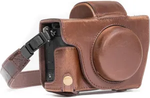 MegaGear Ever Ready Camera Case, Bag for Canon PowerShot G5 X G5X Digital Camera (Dark Brown, PU Leather) (MG687)