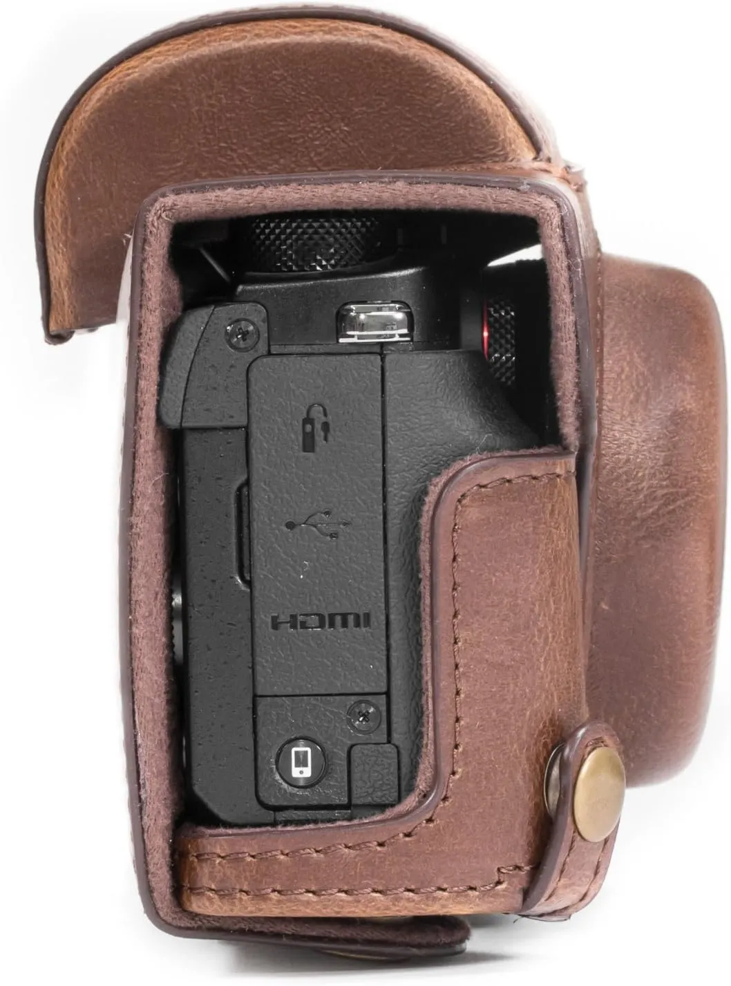MegaGear Ever Ready Camera Case, Bag for Canon PowerShot G5 X G5X Digital Camera (Dark Brown, PU Leather) (MG687)