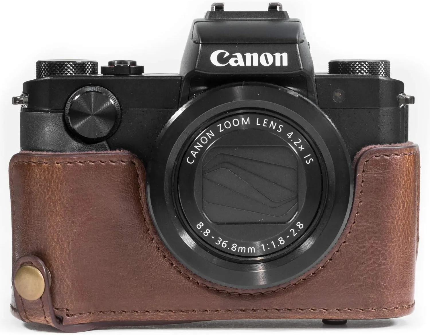 MegaGear Ever Ready Camera Case, Bag for Canon PowerShot G5 X G5X Digital Camera (Dark Brown, PU Leather) (MG687)