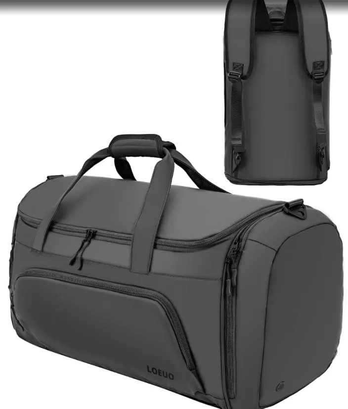 Mens 3 In 1 Convertible Garment Bags for Travel with Shoe Compartment, High Capacity Folding Suit Bag Travel (Grey)