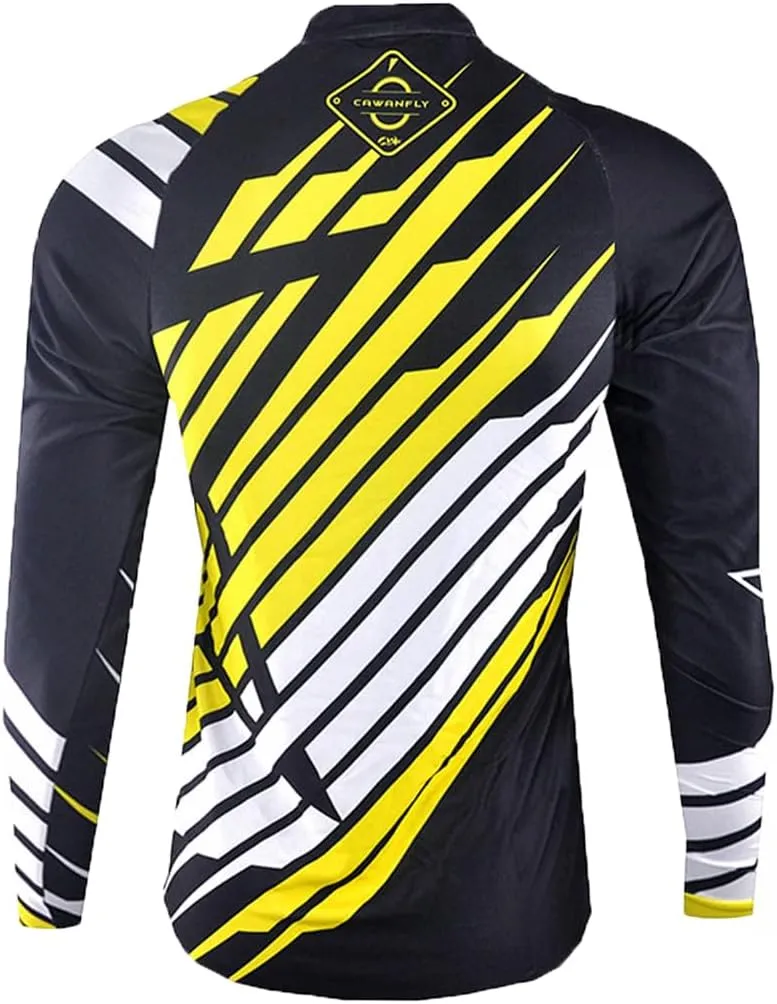 Men's Bike Shirts Long Sleeve Quick Dry Running Hiking Tops Cycling Jerseys Sun Protection Bicycle T-Shirts