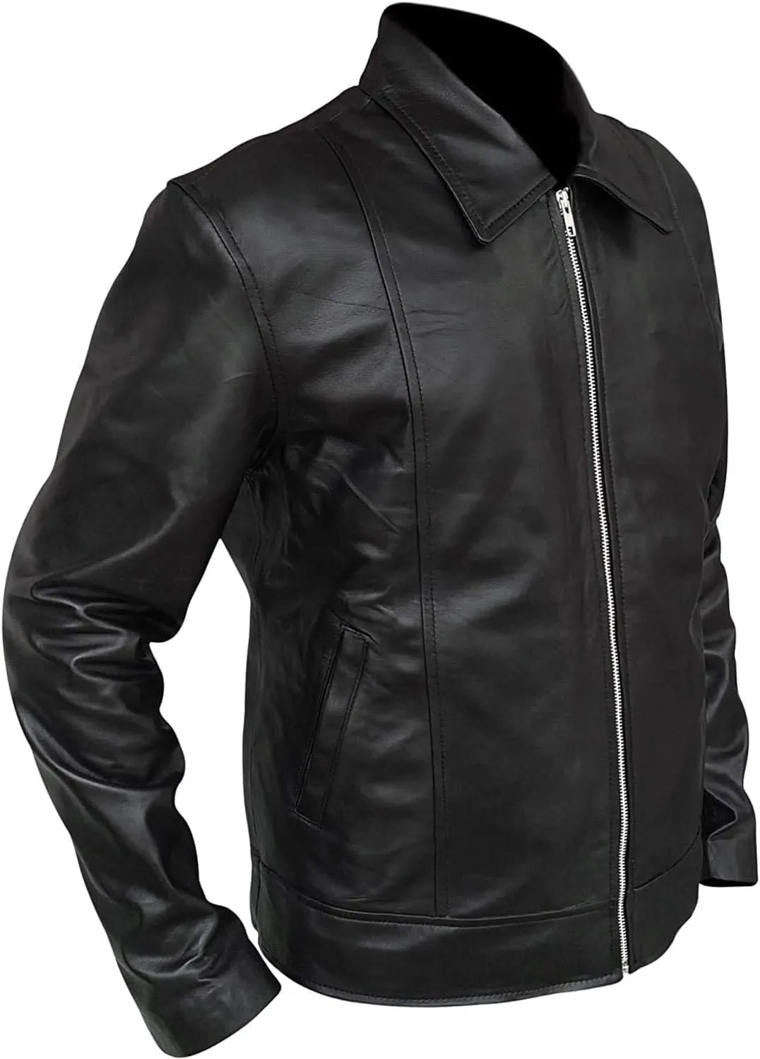 Mens Cafe Racer Lambskin Leather Jackets - Vintage Fashion Leather Jacket for Men