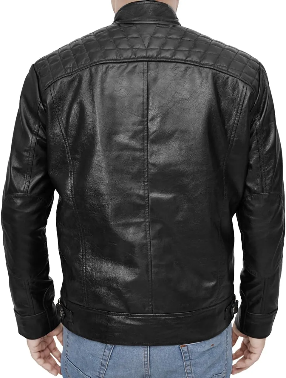 Mens Cafe Racer Lambskin Leather Jackets - Vintage Fashion Leather Jacket for Men
