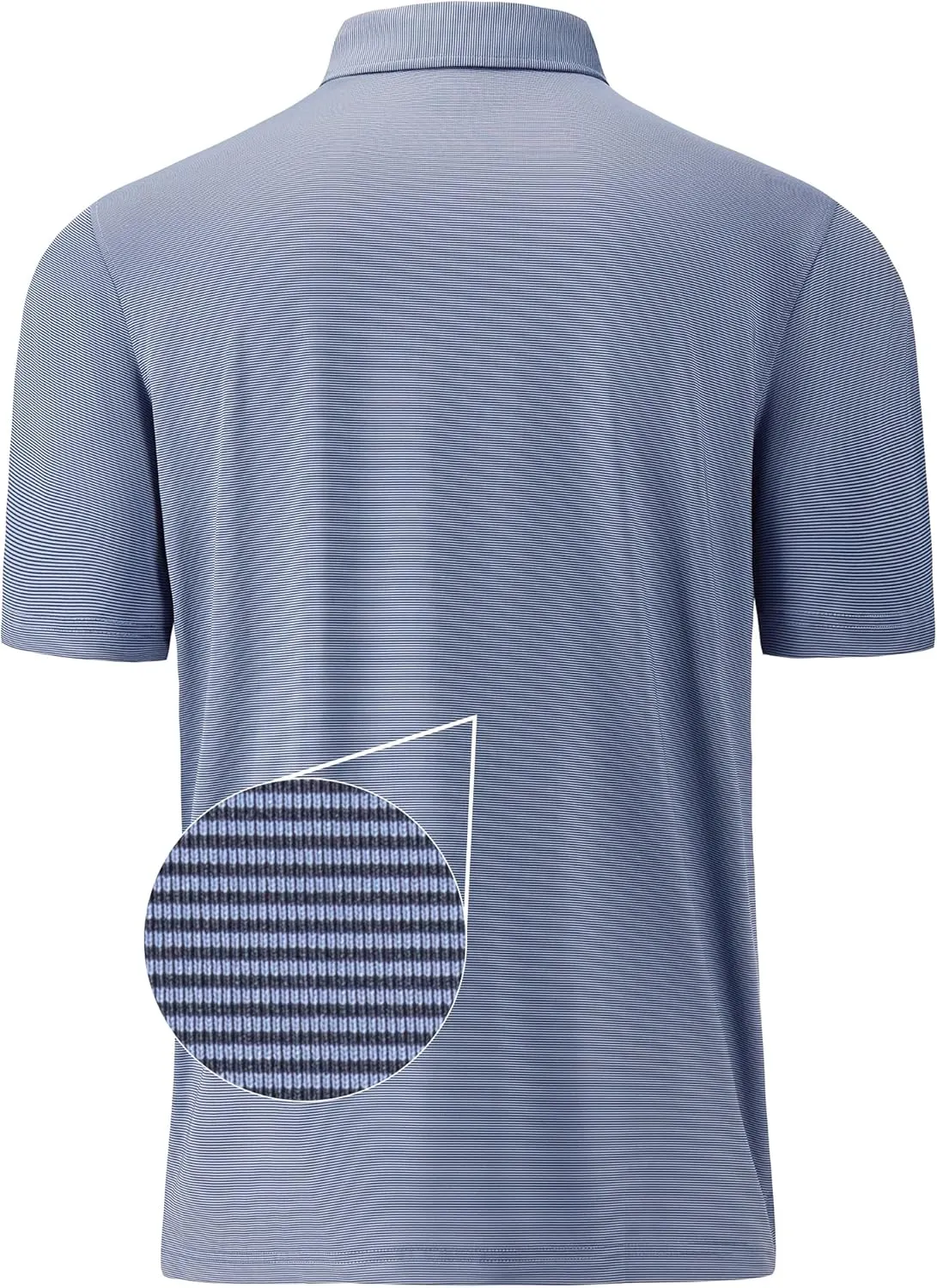 Mens Golf Polo Shirt Moisture Wicking Dry Fit Performance Sport Pin Striped Short Sleeve Golf Shirts for Men