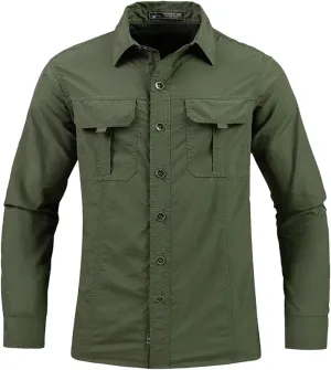 Men's Outdoor Comfort Breathable Quick Dry Long Sleeve Shirt Solid Color Long Sleeved Casual Jackets