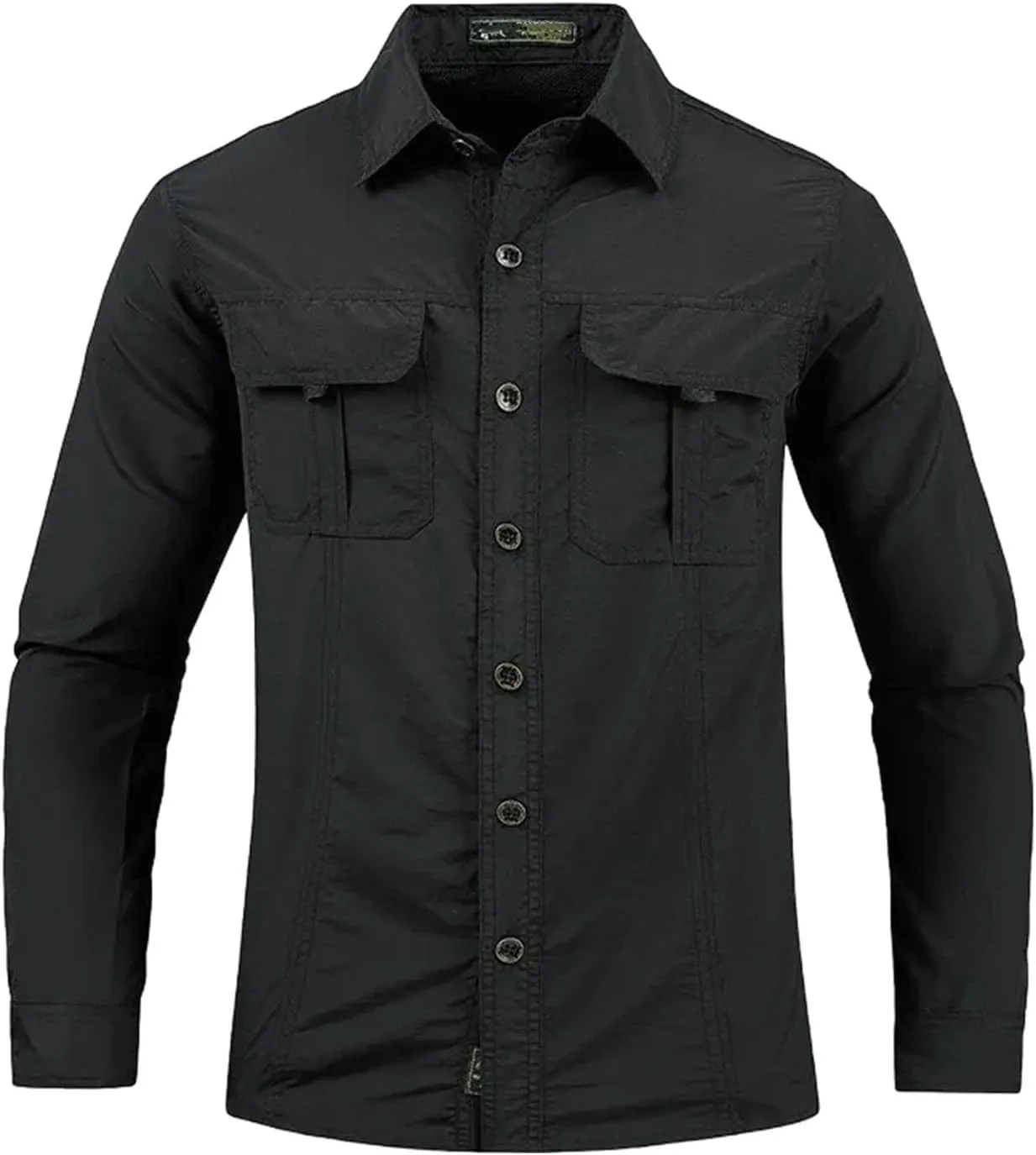 Men's Outdoor Comfort Breathable Quick Dry Long Sleeve Shirt Solid Color Long Sleeved Casual Jackets