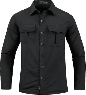 Men's Outdoor Comfort Breathable Quick Dry Long Sleeve Shirt Solid Color Long Sleeved Casual Jackets