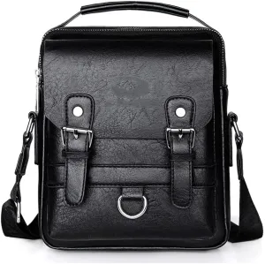 Men's Shoulder Bag Vintage Messenger Bag Leather Men Handbag PU Leather Crossbody Bags for Men (B)