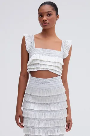 Metallic Fringe Cropped Top