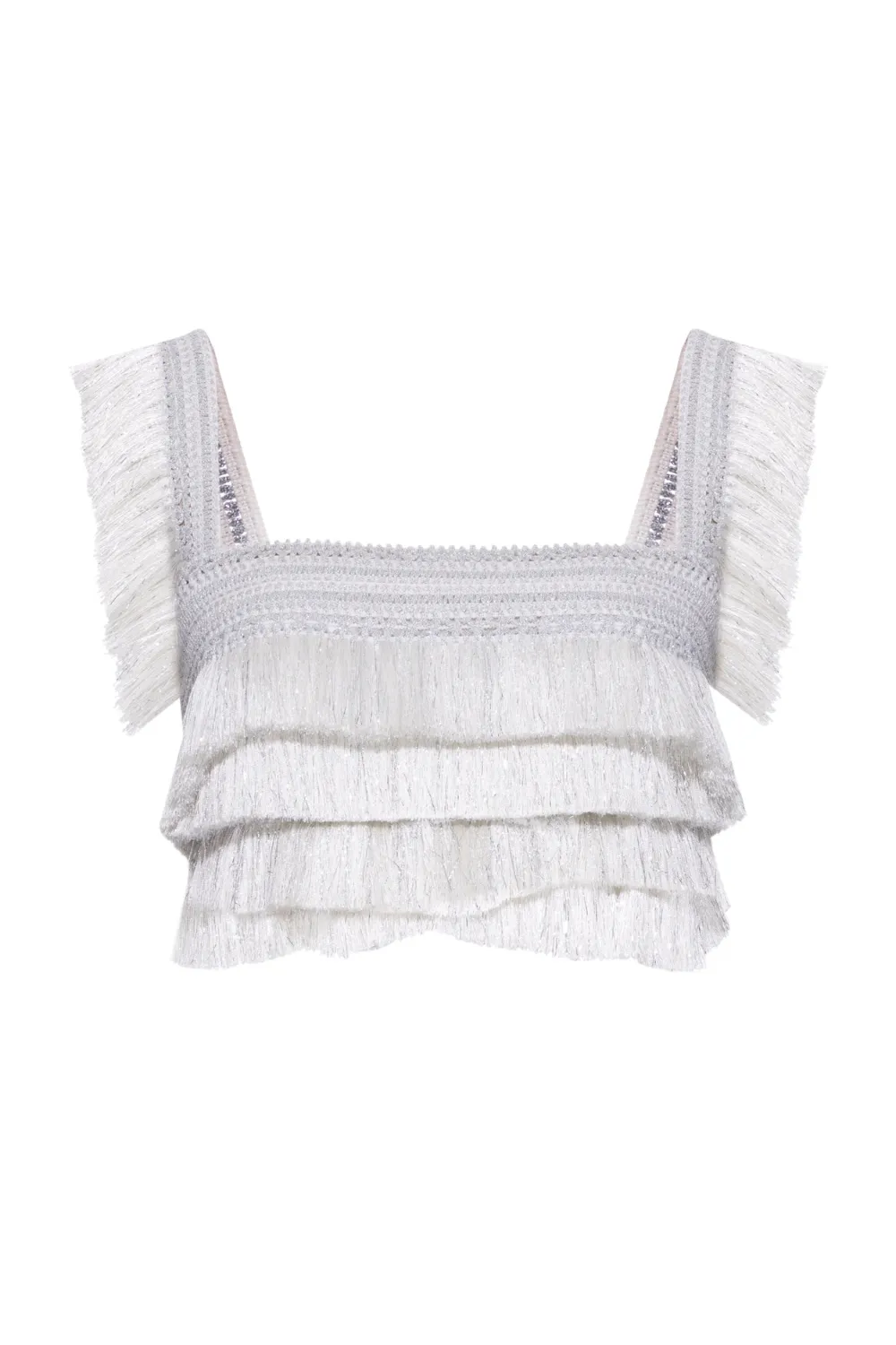 Metallic Fringe Cropped Top