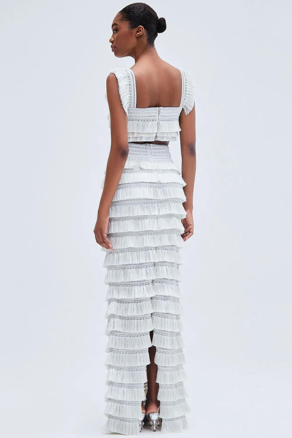 Metallic Fringe Cropped Top