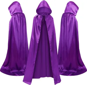 MoDooris 3 Pcs Unisex Hooded Cloak Full-Length Halloween Cosplay Costumes Cape Robe Vampire Witch Cosplay Costume Accessories