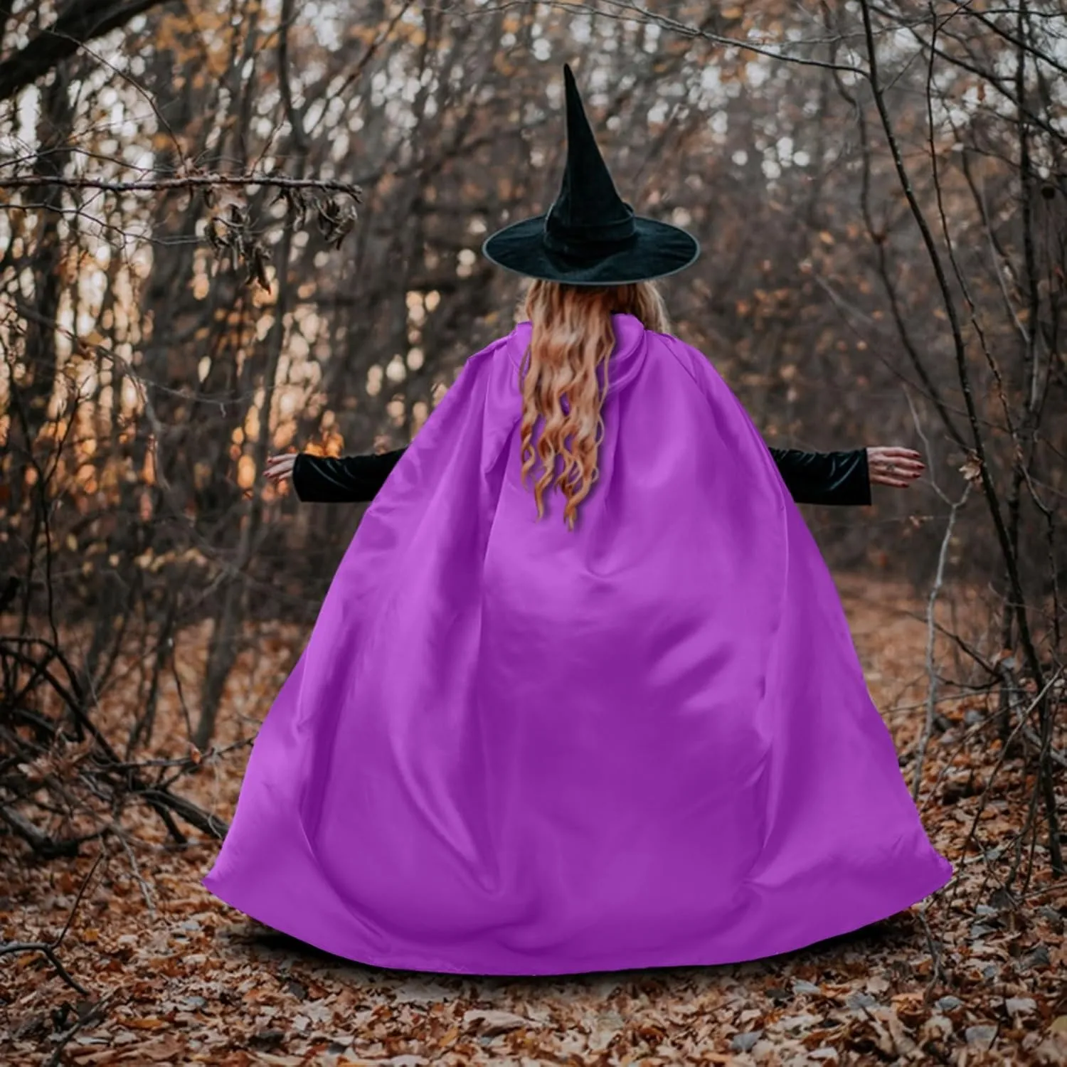 MoDooris 3 Pcs Unisex Hooded Cloak Full-Length Halloween Cosplay Costumes Cape Robe Vampire Witch Cosplay Costume Accessories