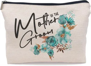 Mother of the Groom Makeup Bag Cosmetic Bags for Women, Mother of the Groom Gifts from Bride Groom Son, Gift for Mother of the Groom on Wedding Day, Small Makeup Cosmetic Bag for Purse