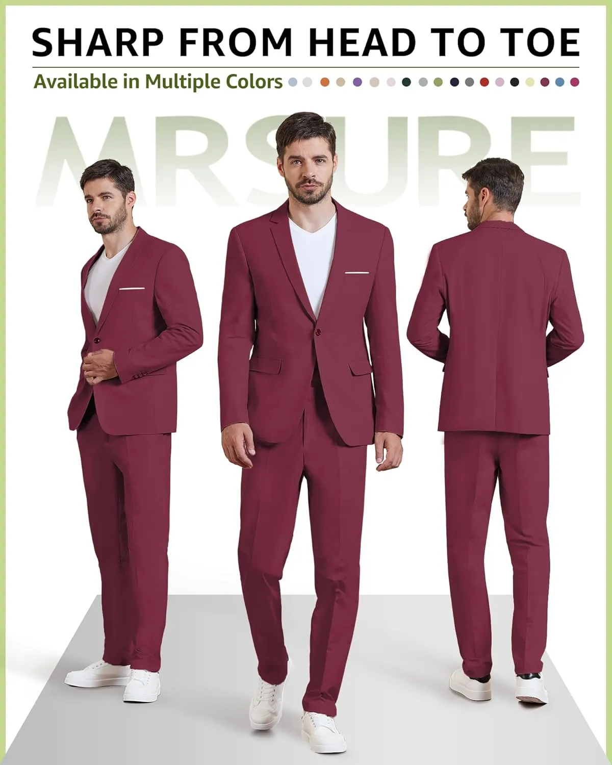 MrSure Mens 2 Buttons Linen Blazer, Casual Sport Coat, Solid Lightweight Suit Jacket for Daily