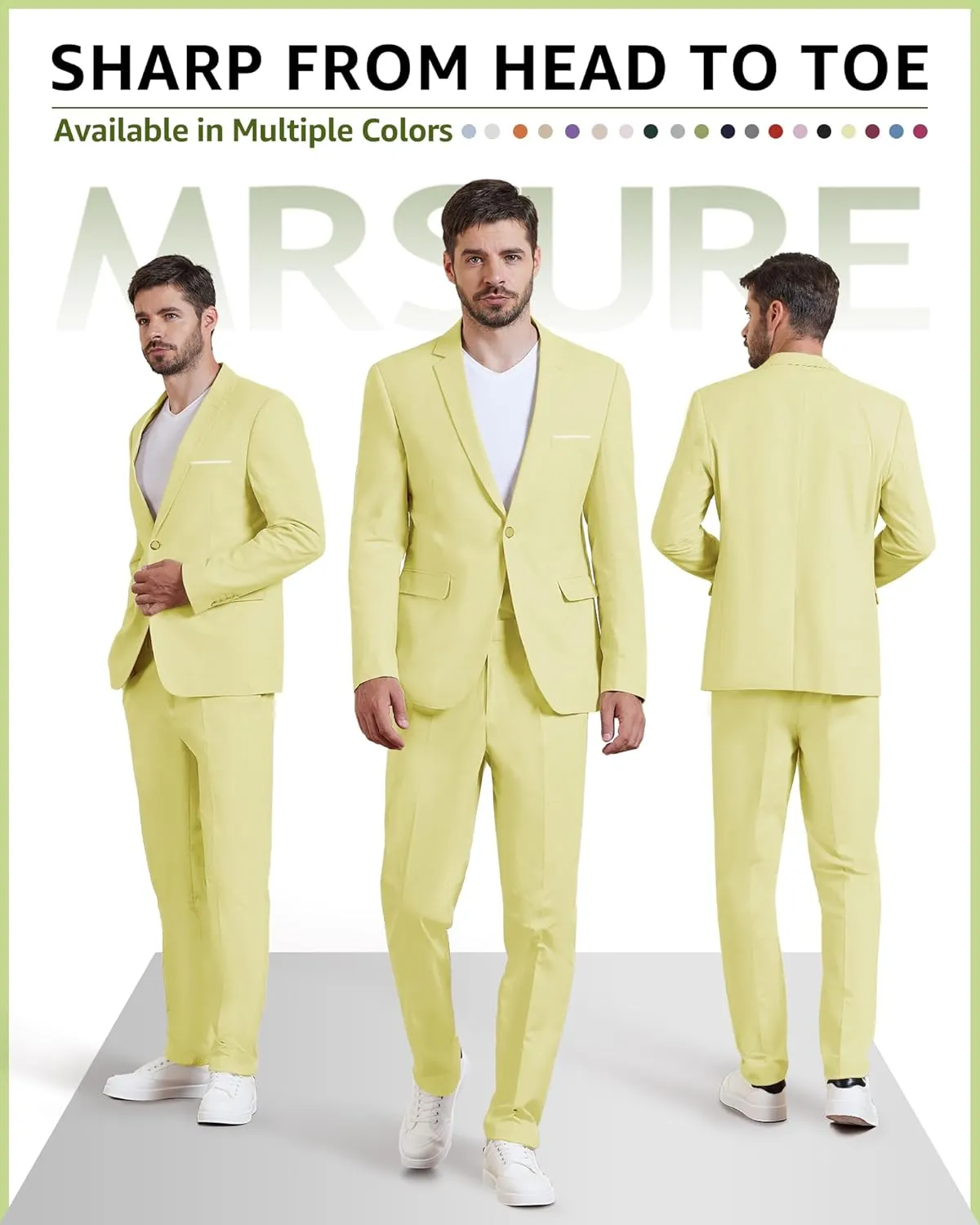 MrSure Mens 2 Buttons Linen Blazer, Casual Sport Coat, Solid Lightweight Suit Jacket for Daily