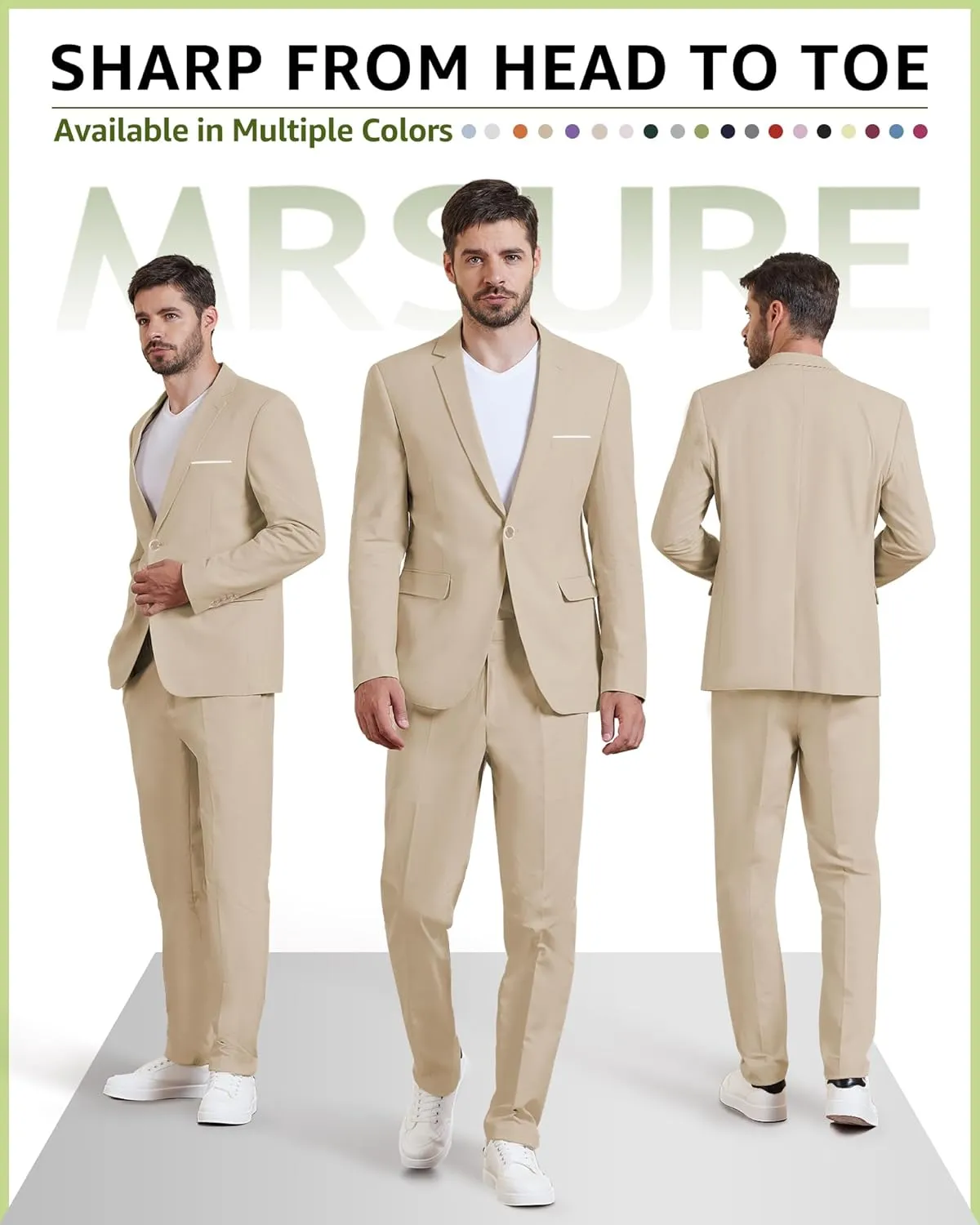 MrSure Mens 2 Buttons Linen Blazer, Casual Sport Coat, Solid Lightweight Suit Jacket for Daily