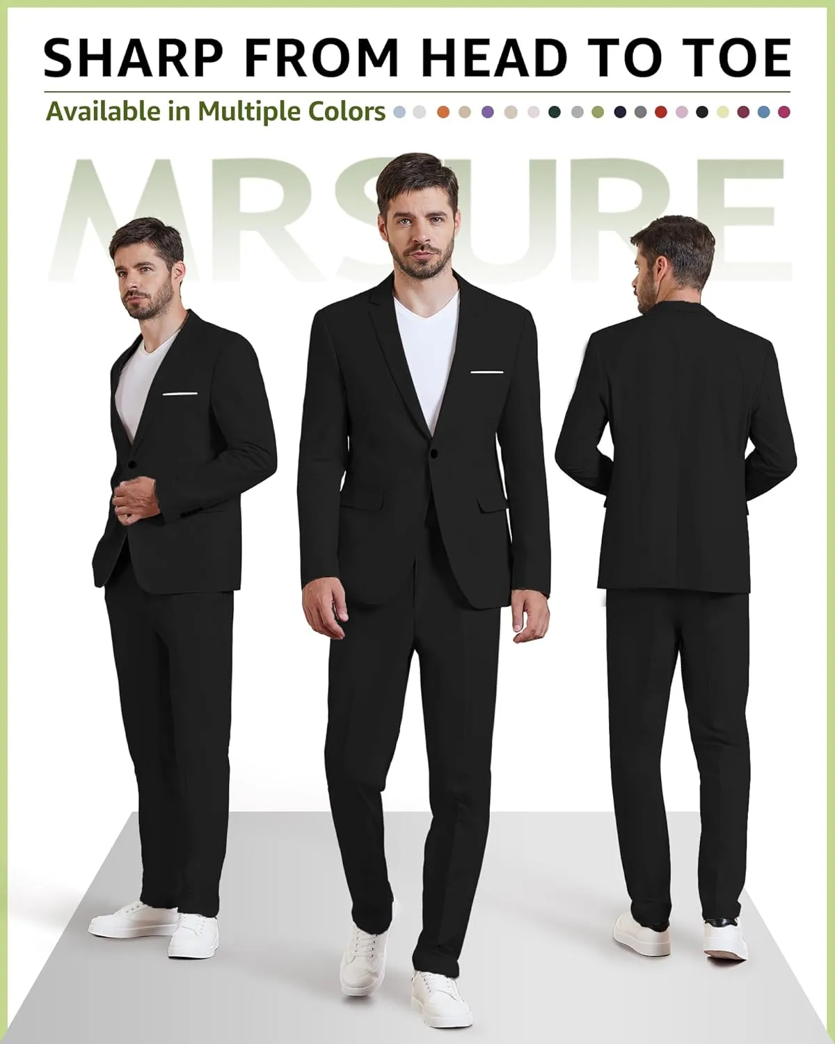 MrSure Mens 2 Buttons Linen Blazer, Casual Sport Coat, Solid Lightweight Suit Jacket for Daily